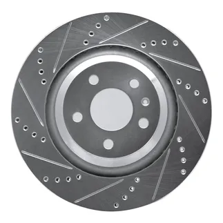 R1 Concepts EDZ-73051L Brake Rotor Drilled and Slotted Silver